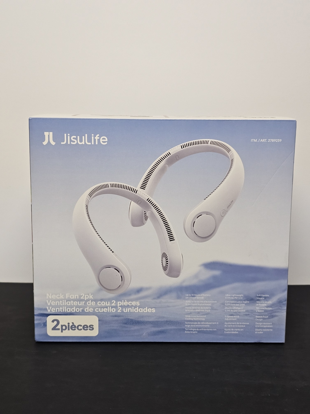 NIB JisuLife Portable Neck Fan 2-Pack Factory Sealed White Costco